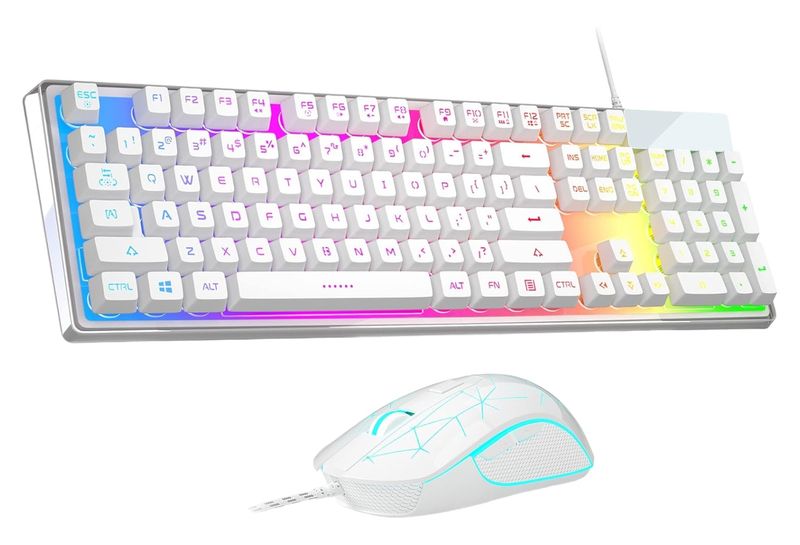 K1 - RGB Backlit Keyboard &amp; Mouse With Floating Keycaps - White