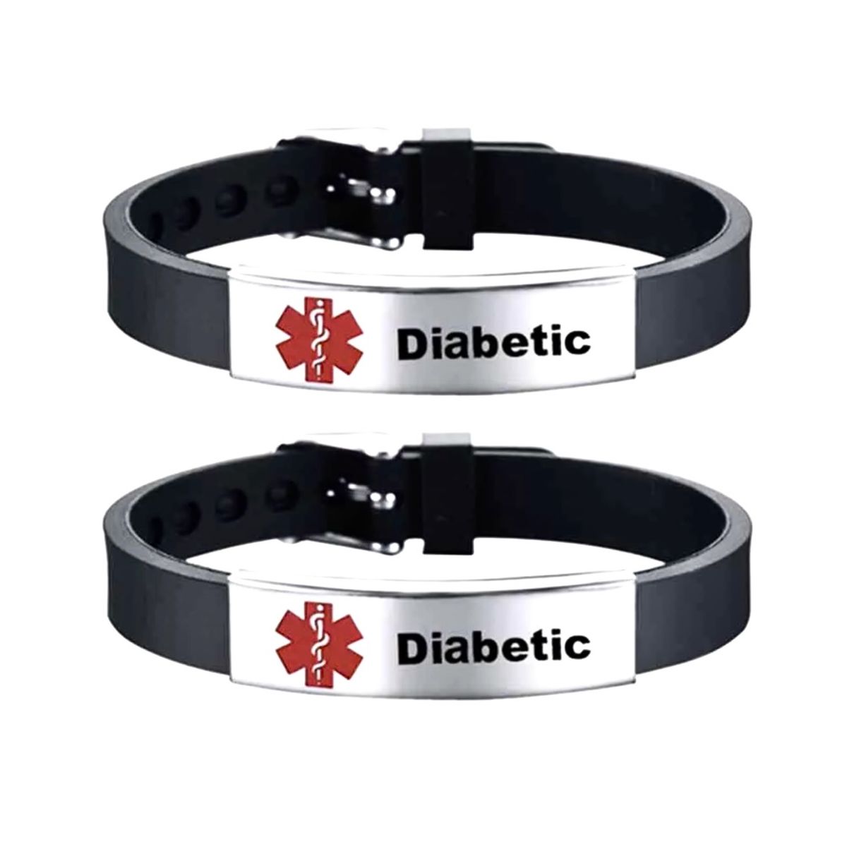 Medical Alert Bracelet (2pc) Diabetic Black | Shop Today. Get it ...
