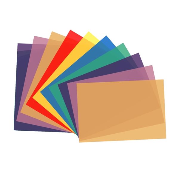 Craft 10Pc A4 PVC Transparent Flexible Colour Lighting Sheet Filters-29.7cm