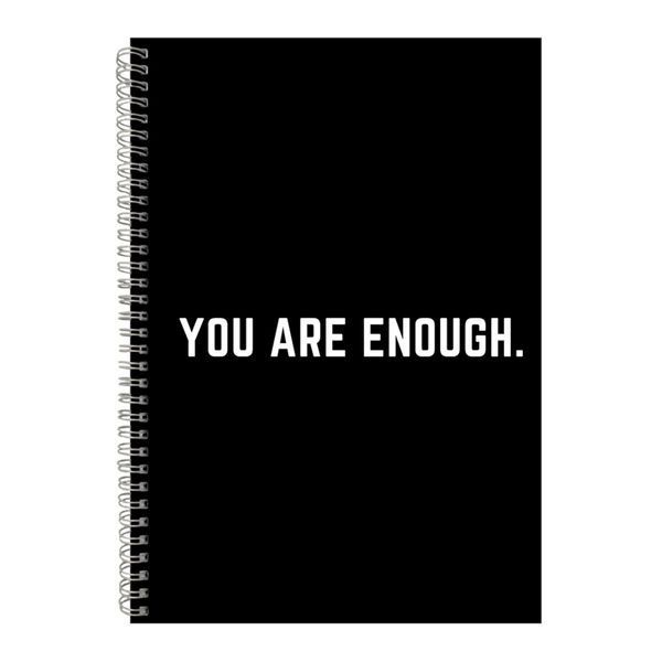 Enough A4 Notebook Spiral Lined Motivational Saying Graphic Notepad Gift154