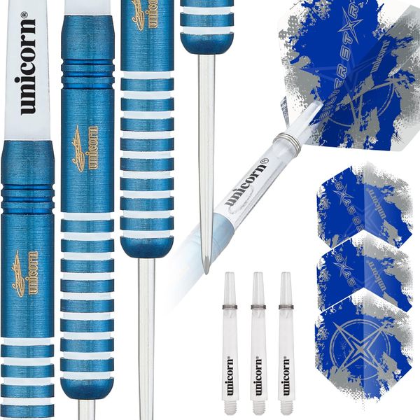 Unicorn Blue Silver Star Gary Anderson Steel Tip Dart - 80% Tungsten