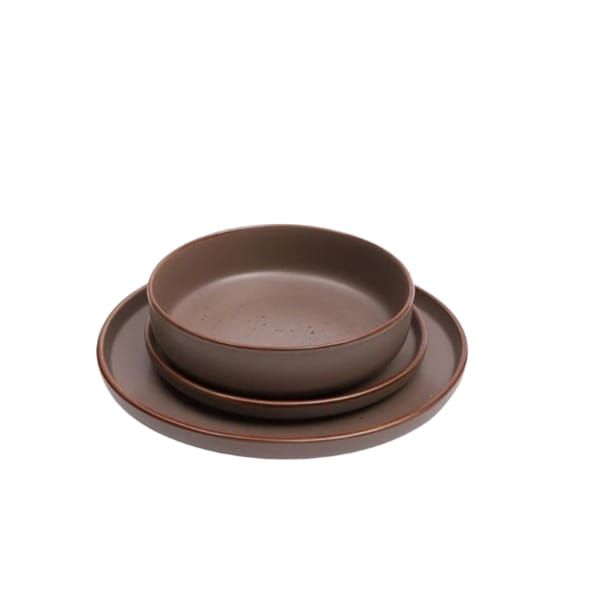 12 Piece Dinner Set - Brown