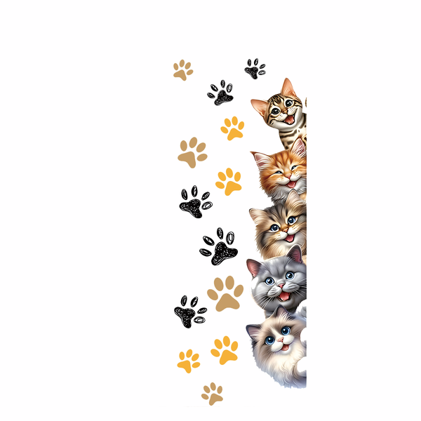 Cute Cats Door Decals Door Stickers Cartoon DIY Decals for Wall &amp; Windows