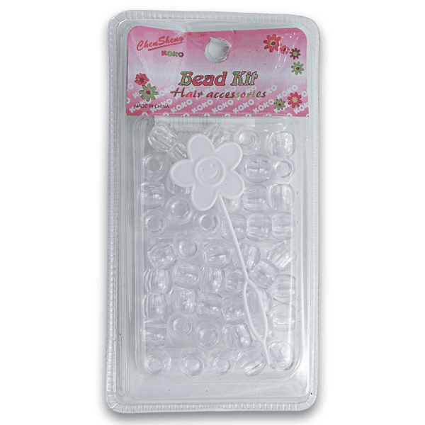 Fashion Hair Plastic Clear Beads - Small