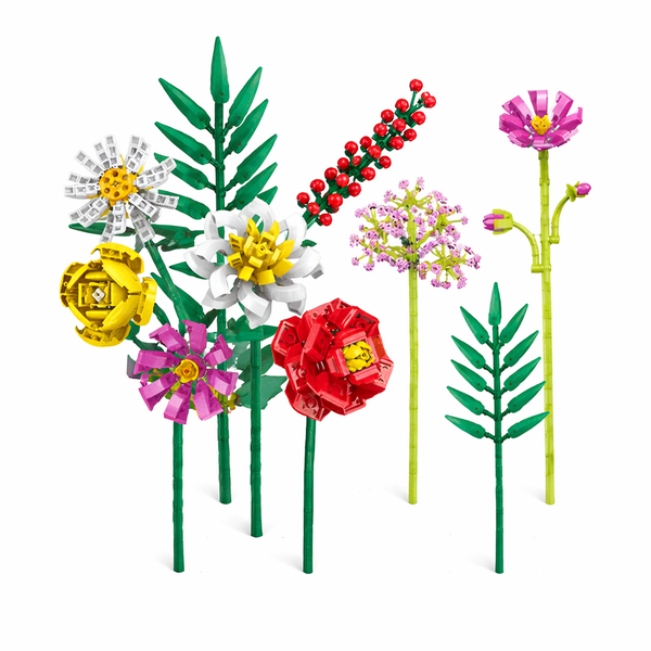 Building Blocks Flower Bouquet - Multicolor 8 Pack