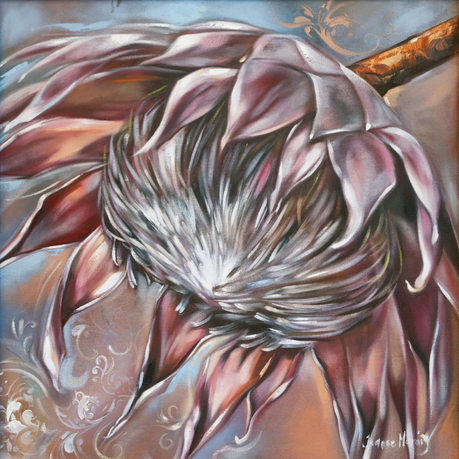 Diamond Painting DIY Kit,Full Drill, 50x40cm- Proteas on Black