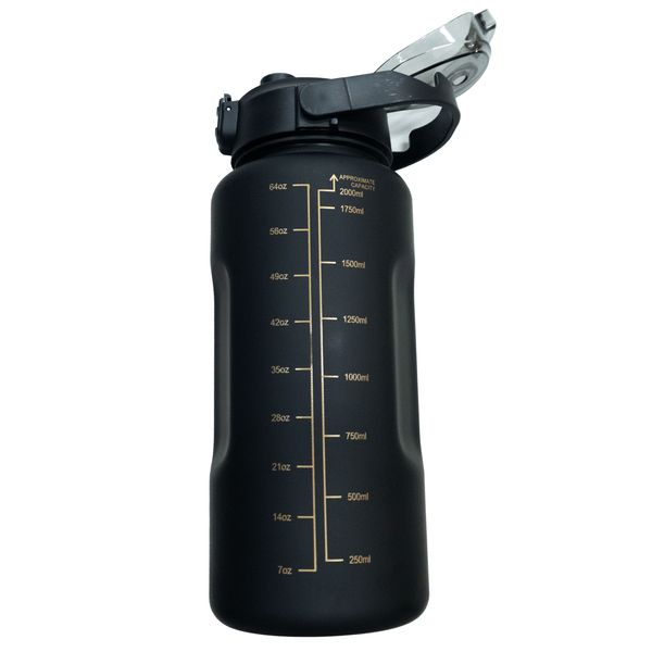 Black Pull Top Water Bottle