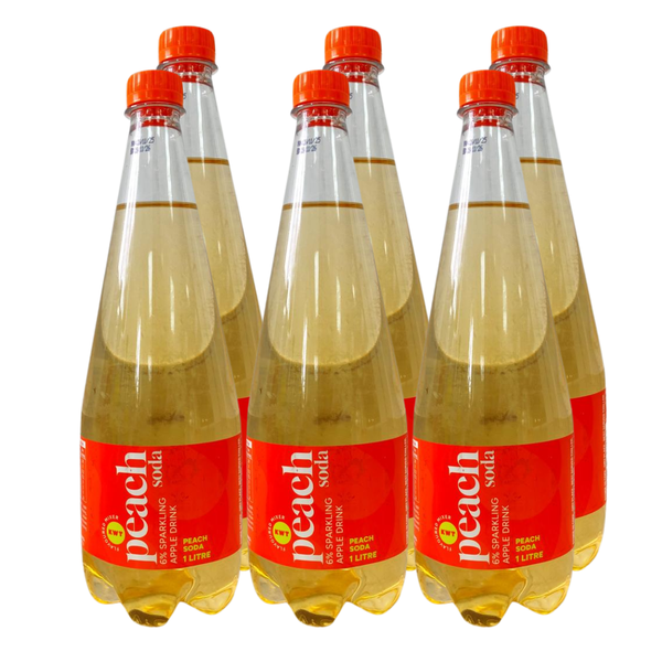 KWT Peach Mocktail Drink 1 L (6 Pack) PET