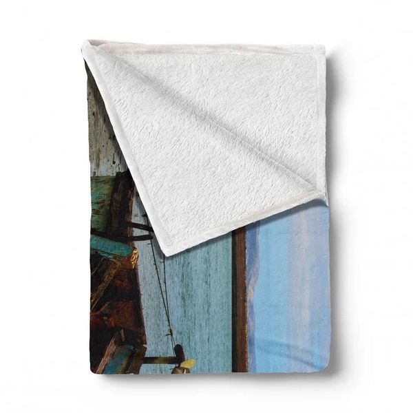 Velddrif Pier Light Weight Fleece Blanket By Annette Heymans