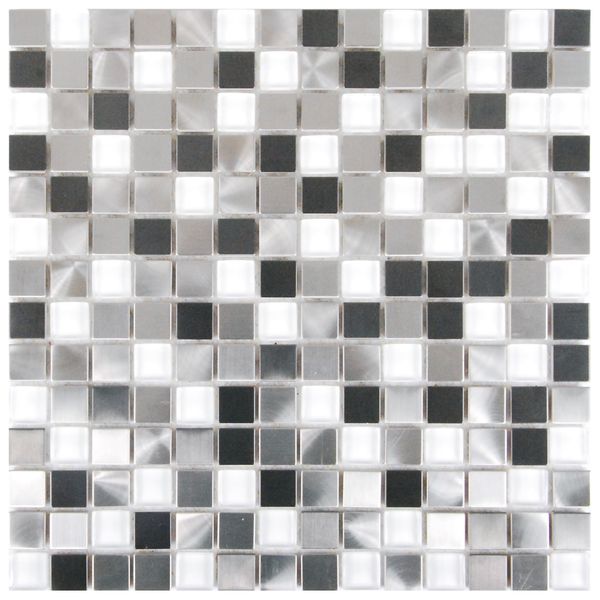 Metal Plus - Moonstone Stainless Steel and Glass Mosaic Sheets - Box of 11