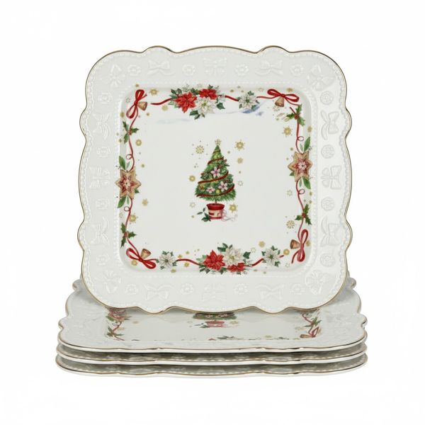 SDG-20 Christmas SET OF 4PCS SQUARE DINNER PLATE