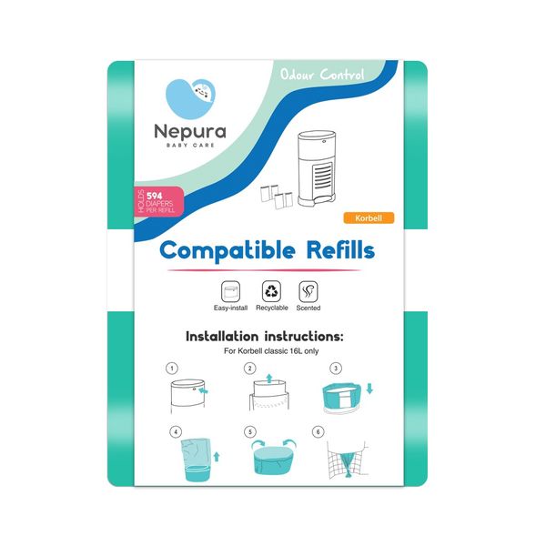 Nepura Liners Compatible with Korbell 16 Litre Nappy Bin