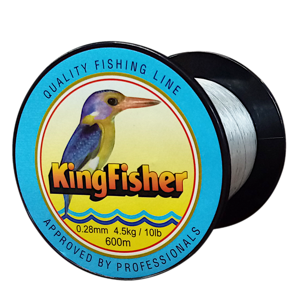 Kingfisher Nylon Fishing Line 4.5KG/10Lb .28MM Colour White 600m Spool
