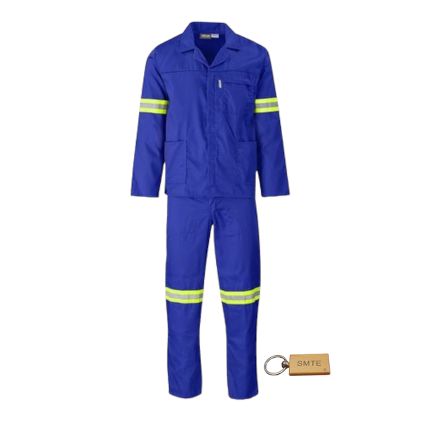 Quality 2-Piece Work Suit / Uniform Set - Blue Shirt &amp; Pants + Keyring