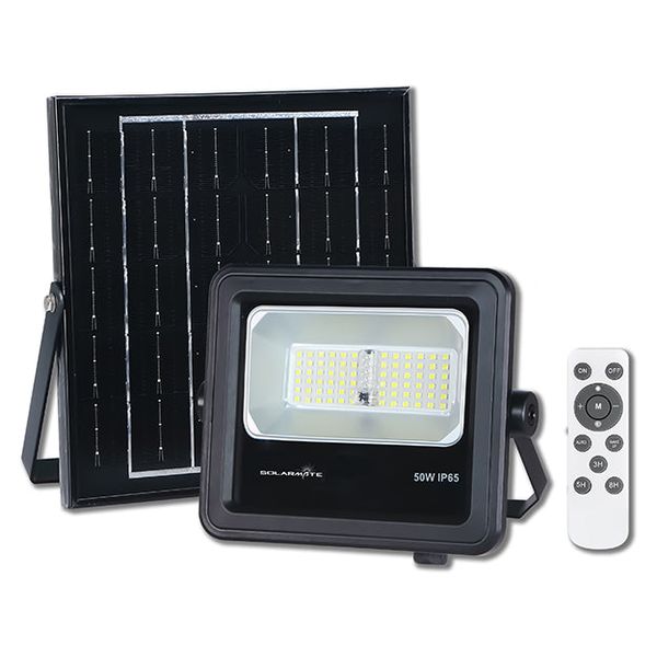 SolarMate 50-Watt Security Flood Light With Remote Control - Black
