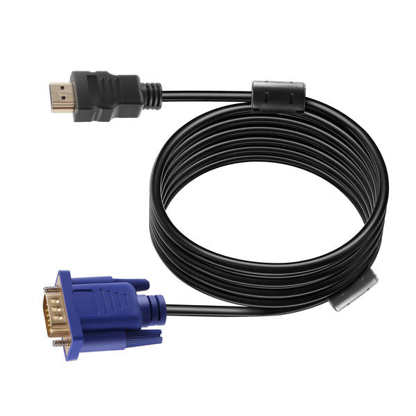 1.8M Blue HDTV HDMI to VGA HD15 Male Adapter Cable Converter for PC