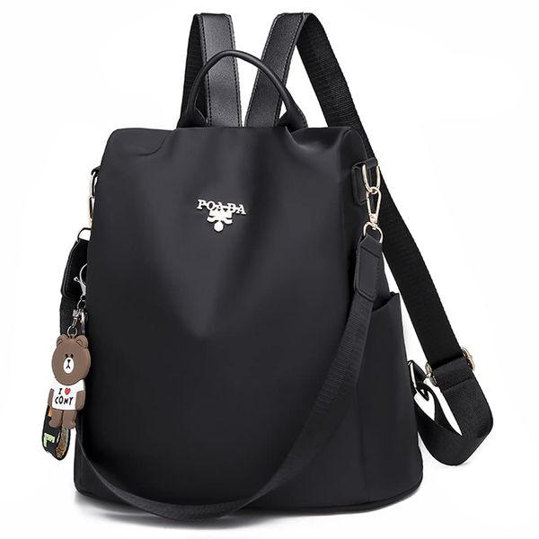 Women Fashion Backpack Anti-theft Waterproof Shoulder Bag - Black
