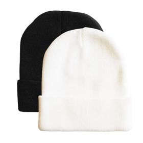 Knitted Beanie 2 Pack - Black & White | Shop Today. Get it
