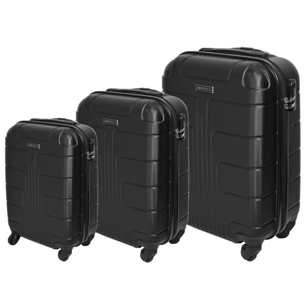 Marco Expedition Luggage Suitcase Bag - Set Of 3 - Black