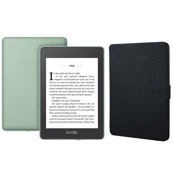 Kindle Paperwhite Wi-Fi With S/O 8GB (10th Gen 2018) Sage With Black Cover