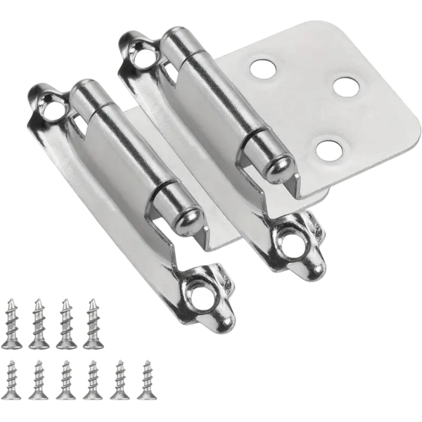 2 Pcs of 1/2 " Satin Nickel Cabinet Hinges with Automatic Closing