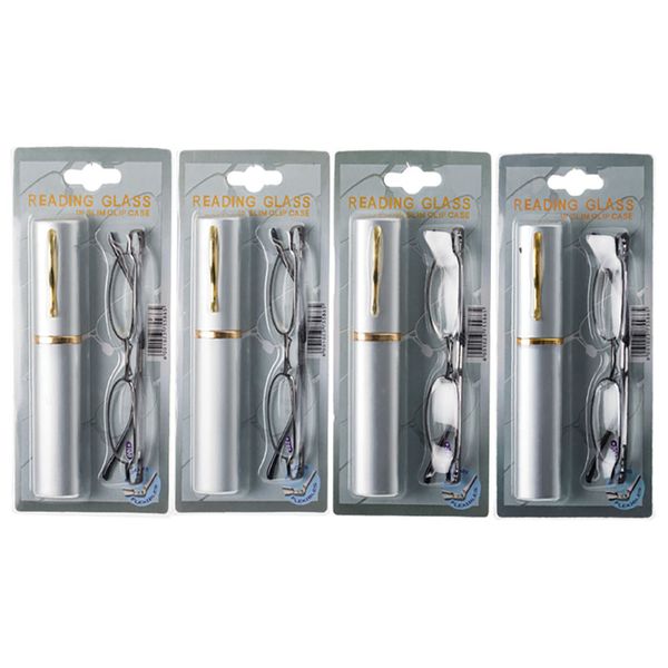 Bulk Pack x 4 Reading Glass Round Frame Metal Case