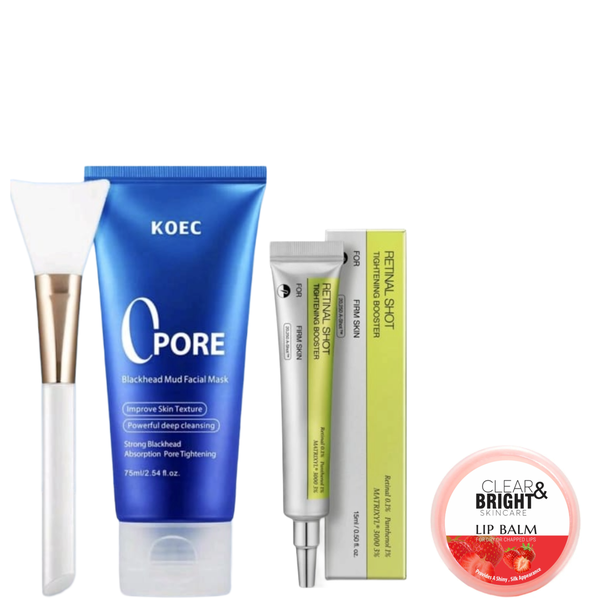 PoreBlackhead Mud Facial Mask ,Vita-A Retinal Shot Tightening Booster,lip