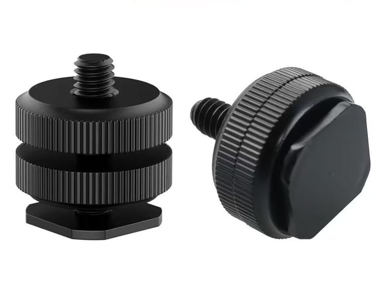 Camera Hot Shoe to 1/4 Tripod Mount Adapter - 2 Piece