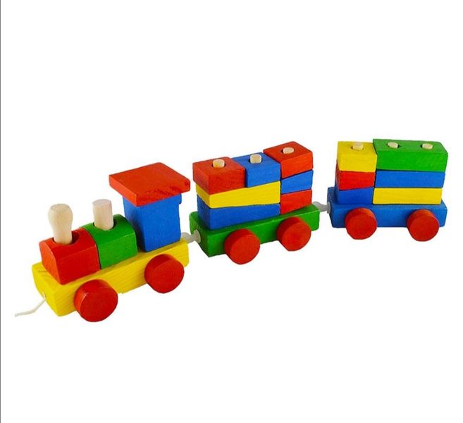 FB Wooden Toy Train Shape and Color Sorter Educational Toys for Kids