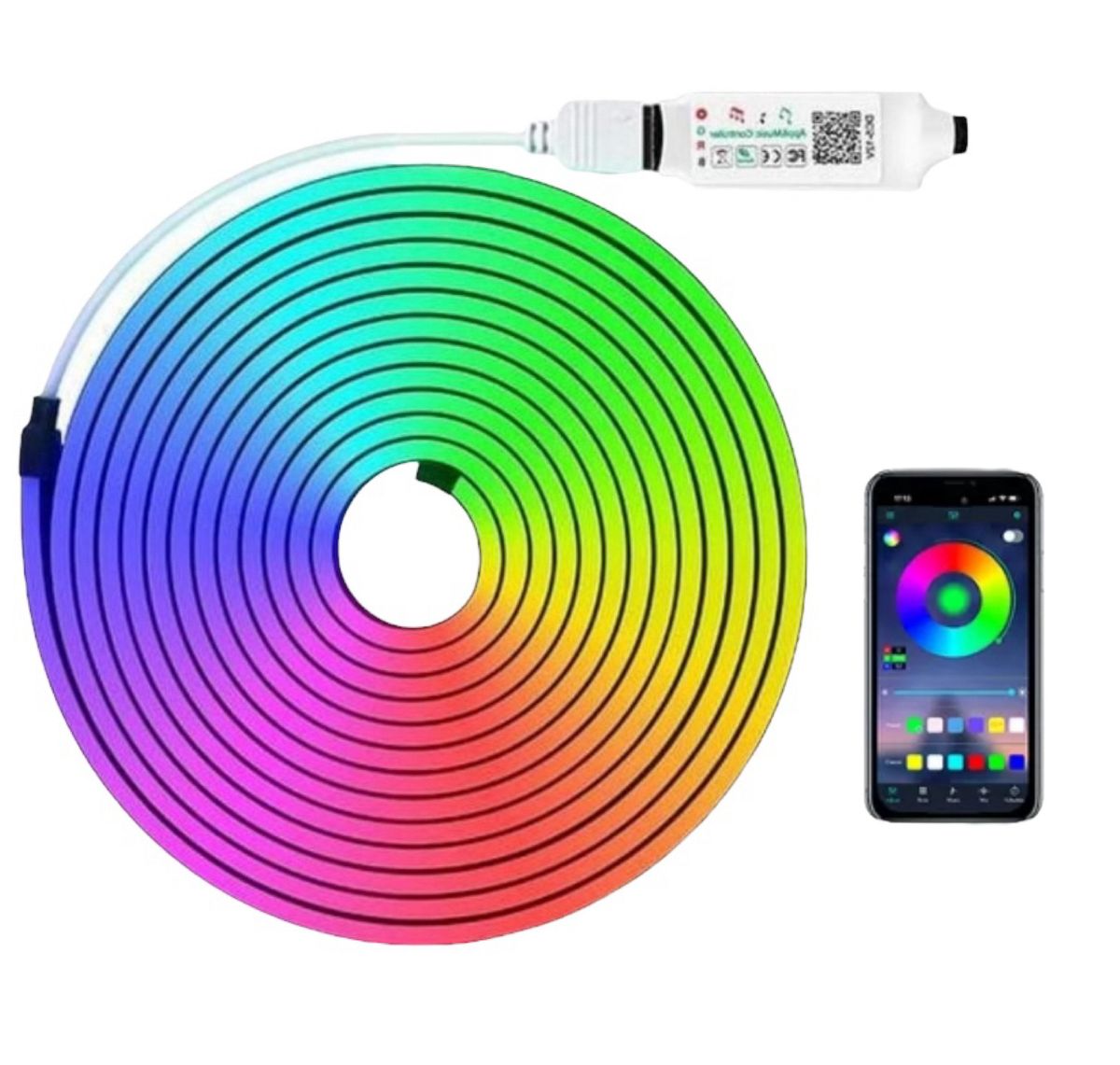 1m MGI RGB-IC LED Neon Rope Lights Controlled by Mobile App | Shop ...