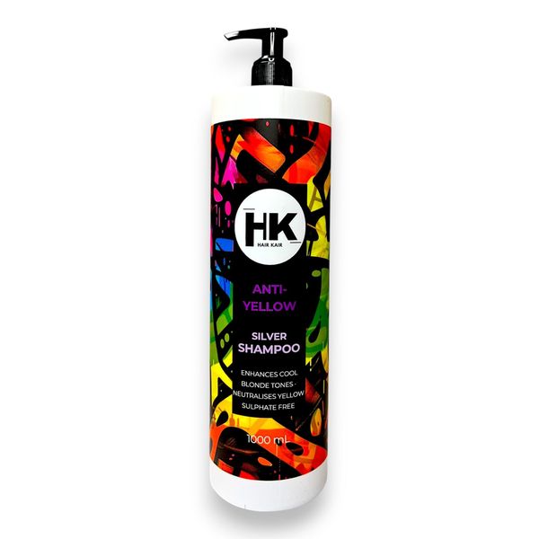 HK Anti-Yellow Silver Shampoo - 1000ml - Blonde &amp; Grey Toning Shampoo