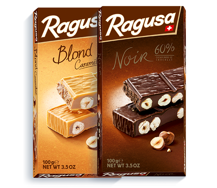 Ragusa Blond &amp; Ragusa Noir - Swiss Milk Chocolate 100g - 2 pack