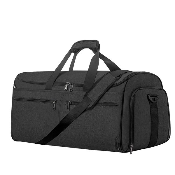Travel bag with shoe compartment and 1 detachable shoulder strap