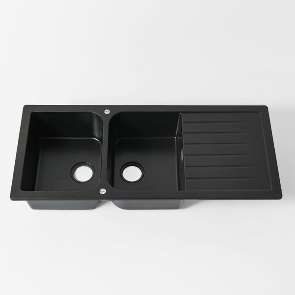 Galaxy Black double end bowl inset Quartz Sink.( 1200mmx 500mm)
