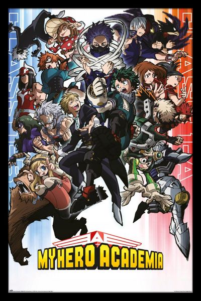 My Hero Academia - Class 1-A &amp; 1-B Poster with Black Frame
