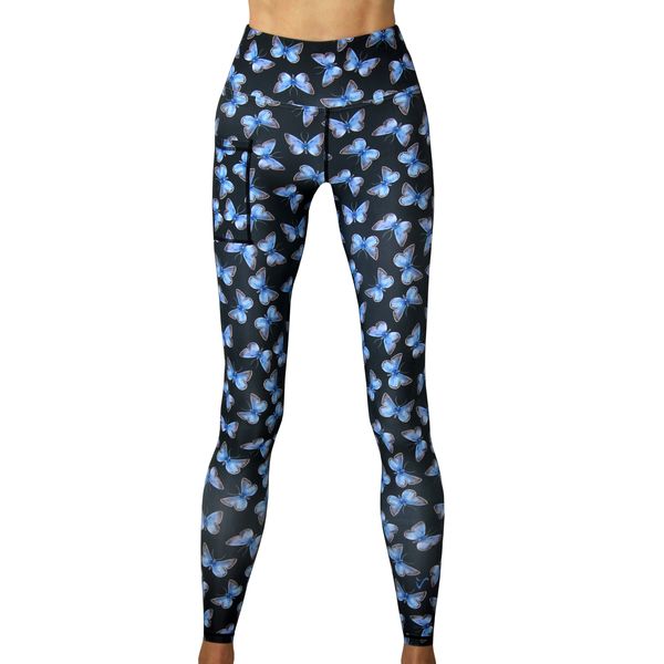 VIVOLICIOUS Butterfly Blue High Waist Gym Leggings