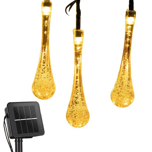 Solar ANV Powered Water Drops String Light