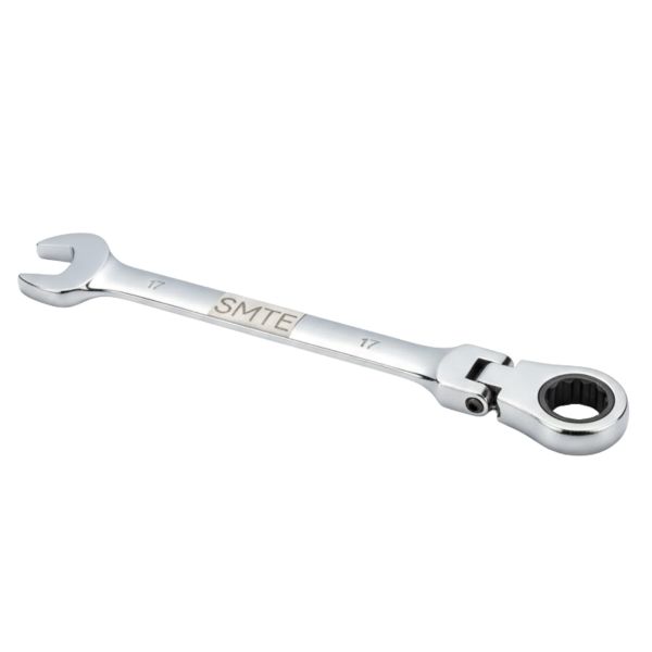 SMTE 17mm Flexible Head Combination Wrench Ratcheting Spanner