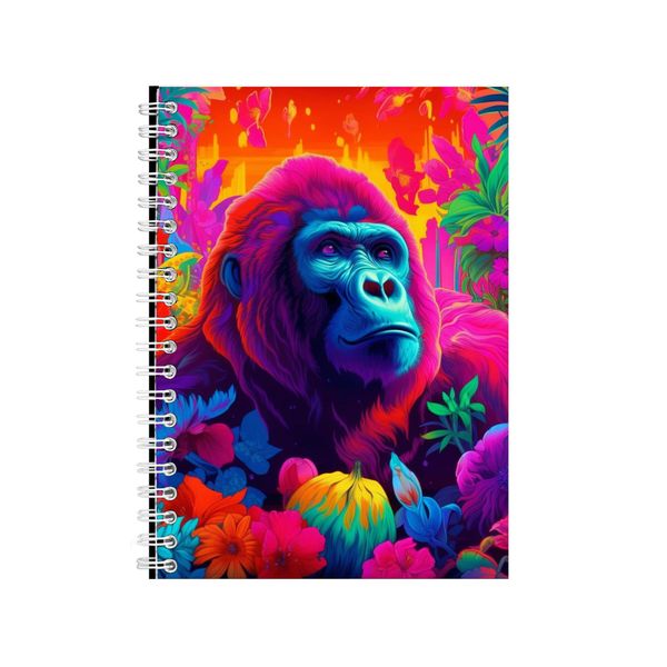 Gorilla Sweet Peas Gladioli Neon Notebook Gift Idea A4 Notepad Pad 73