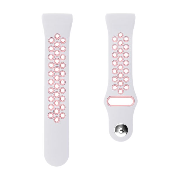 Sports Band for Fitbit Charge 3 (Size: M/L) - White &amp; Pink