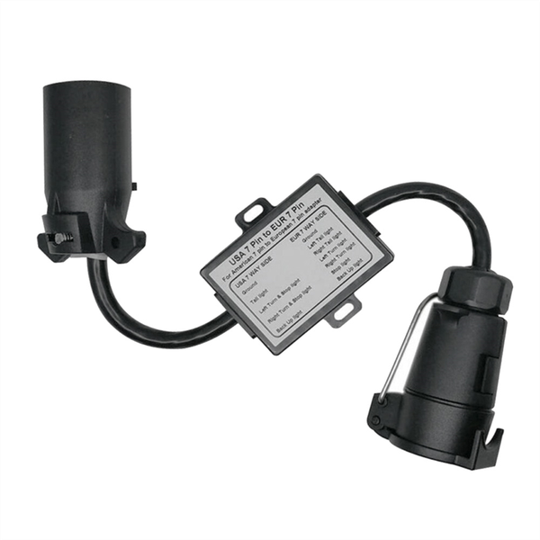 Trailer Light Connector USA to EU 7-Way Socket Plug Adapter Vehicle Linker