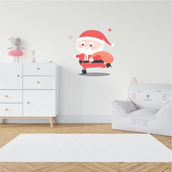 Santa Claus With Present Bag Decal
