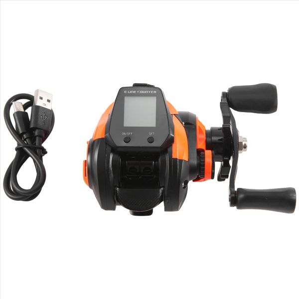 Samolla Electronic Baitcasting Fishing Reel Led Screen Orange Right