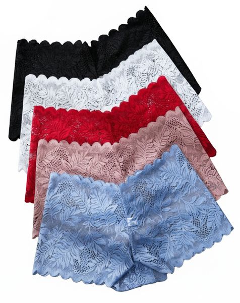 UGABUGA Women's Floral Lace Boyshort Panties - Pack of 5