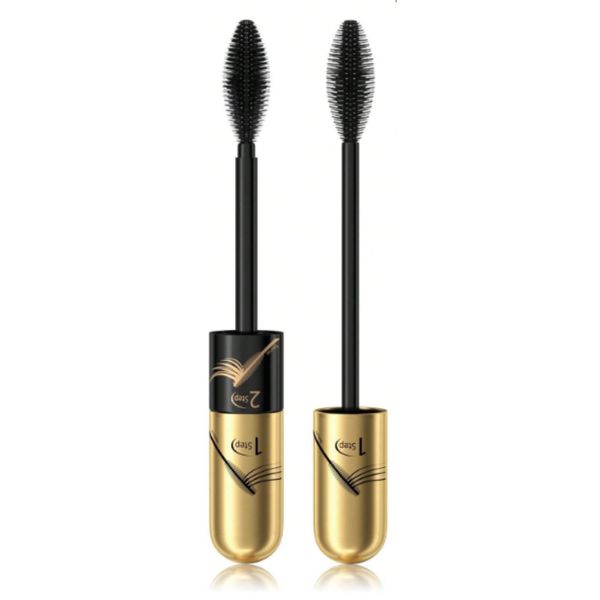 2-in-1 Volumizing &amp; Lengthening Waterproof Mascara Instant Cool Black
