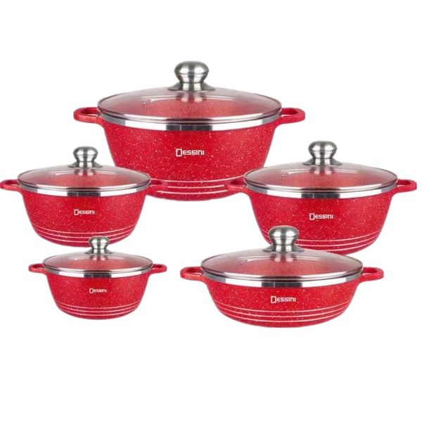 Dessini Non Stick 10 Pieces Set- Maroon
