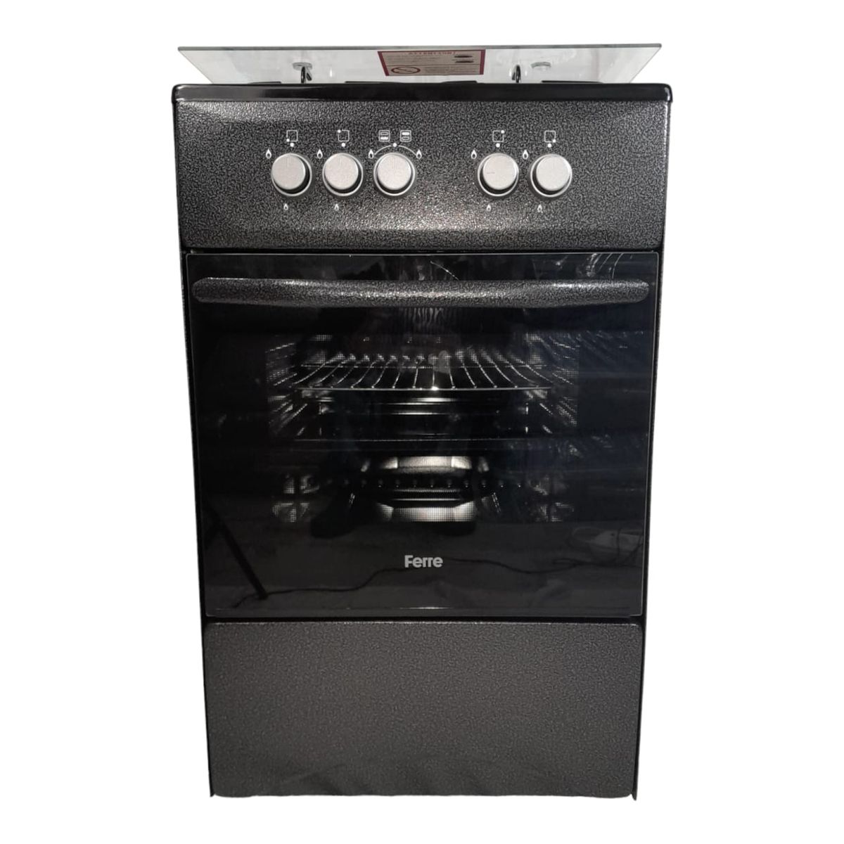 Smte - Ferre Full Gas 4 Burner Gas Stove with Gas Oven-Black