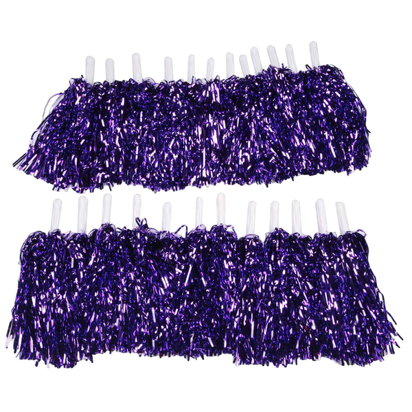 24Pcs Cheerleading Pom Poms for Adults Kids Cheerleaders Party Purple