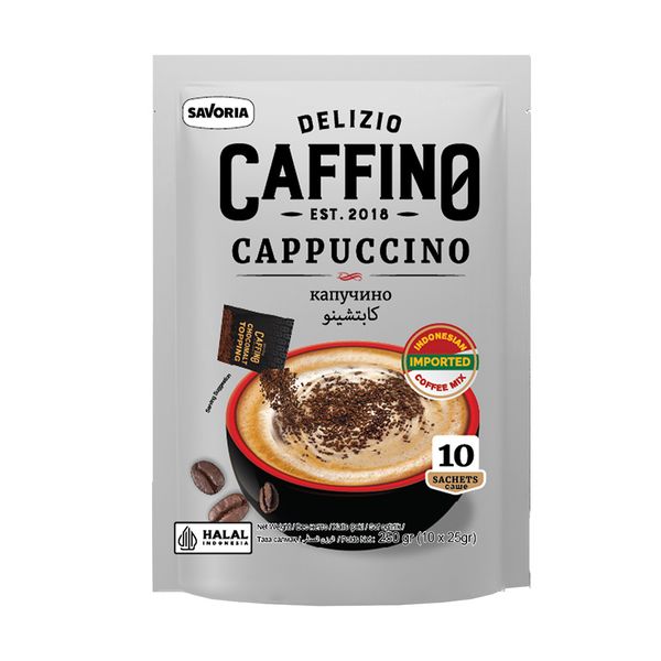 Delizio Caffino Cappuccino With Chocolate Topping 3 in 1 Instant Premix