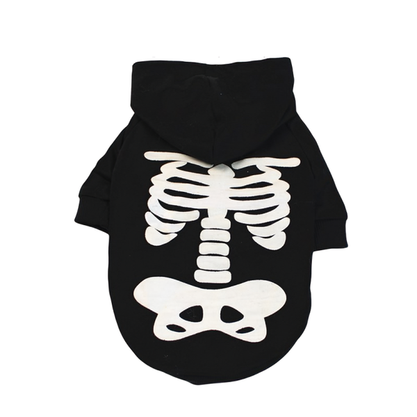 Glow In The Dark Skull Halloween Cat And Dog Costumes-M